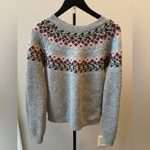 Cozy Knit Fair Isle Pattern Sweater size small